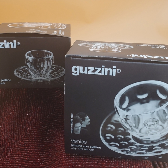 Set Of 2 Guzzini Venice Bubble Expresso Cup w/Saucer, Made In Italy (C21)** - Picture 11 of 12